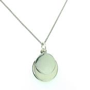 silver disc pendant 125x165mm�on 40cm chain   a image