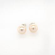 silver pearl studs 8mm image