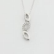 9k white gold pendant with white cz - staggered triple drop image