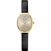 Ladies' Bering Classic Black Strap Gold Watch