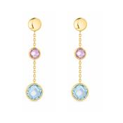 14ct Amethyst &amp; Blue Topaz Drop Earrings image