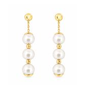 14ct Gold Pearl Tiered Drop Earrings image