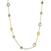 14ct Gold Topaz &amp; London Blue Topaz Necklace