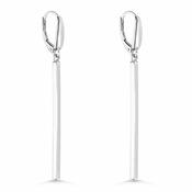 14ct White Gold Bar Drop Earrings
