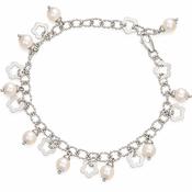 14ct White Gold Pearl Charm Bracelet image