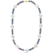 14ct Yellow Gold Bead &amp; Cultured Pearl Necklace image