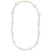 14ct Yellow Gold Bead &amp; Pink Cultured Pearl Necklace image