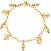 14ct Yellow Gold Belcher Link Charm Bracelet image
