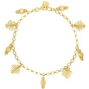 14ct Yellow Gold Belcher Link Charm Bracelet image