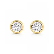 14ct Yellow Gold Bezel Set Diamond Studs image