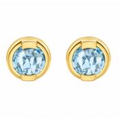 14ct Yellow Gold Blue Topaz Stud Earrings image