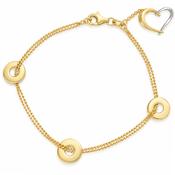 14ct Yellow Gold Open Heart Bracelet image
