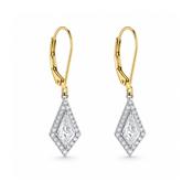 18ct Gold Kite Cut Diamond Drops