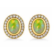 18ct Gold Opal &amp; Diamond Earrings image