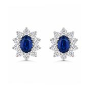 18ct Sapphire &amp; Diamond Halo Studs image