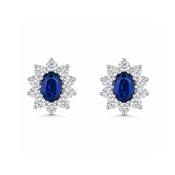 18ct Sapphire &amp; Diamond Halo Studs image