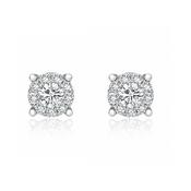 18ct White Gold Diamond Halo Earrings image