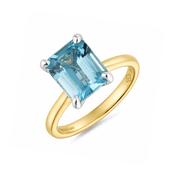 18ct Yellow Gold Aquamarine Ring image
