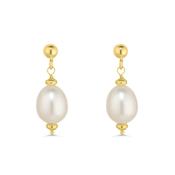 18ct Yellow Gold Pearl Drop Earrings image