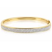 18ct Yellow Gold Three Row Diamond Bangle image