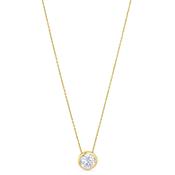 9ct Yellow Gold Bezel Set CZ Pendant
