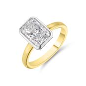 2.09ct Gold &amp; Platinum Radiant Cut Ring