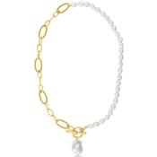 Gold Pearl T-Bar Necklace image