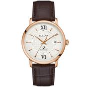 Gent's Bulova Brown Strap Hudson Automatic Watch image