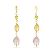 9ct Gold Gemstone Drop Earrings