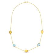 9ct Yellow Gold Citrine &amp; Topaz Necklace