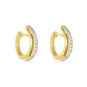 9ct Gold Diamond Hoop Earrings