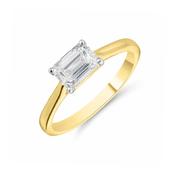 9ct East-West 1ct Emerald Cut Ring image