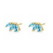 9ct Gold Blue Topaz Stud Earrings image