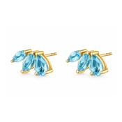 9ct Gold Blue Topaz Stud Earrings image