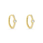 9ct Gold Bezel Huggie Earrings