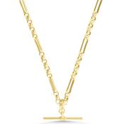 9ct Gold Figaro Belcher T-Bar Pendant