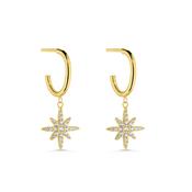 9ct Gold North Star Drop Earrings image