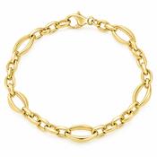 9ct Gold Open Oval &amp; Belcher Link Bracelet