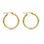 9ct Gold Ridged Hoop Earrings image