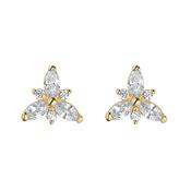 9ct Gold Sparkle Floral Studs