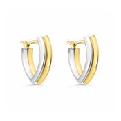 9ct Gold Two Tone Sculptural Hoops