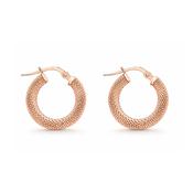 9ct Rose Gold Diamond Cut Textured Hoops image