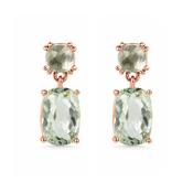 9ct Rose Gold Green Amethyst Earrings image