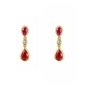 9ct Ruby &amp; Diamond Earrings image