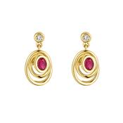 9ct Ruby &amp; Diamond Swirl Drops image