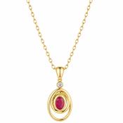 9ct Ruby &amp; Diamond Swirl Pendant image