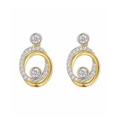 9ct Two Tone Diamond Swirl Earrings image