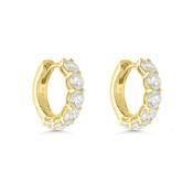 9ct Yellow Gold Diamond Hoops