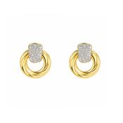 9ct Yellow Gold Diamond Swirl Studs image