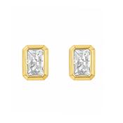 9ct Yellow Gold Emerald Cut Studs image